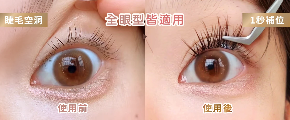 免膠假睫毛，一秒填補睫毛空洞