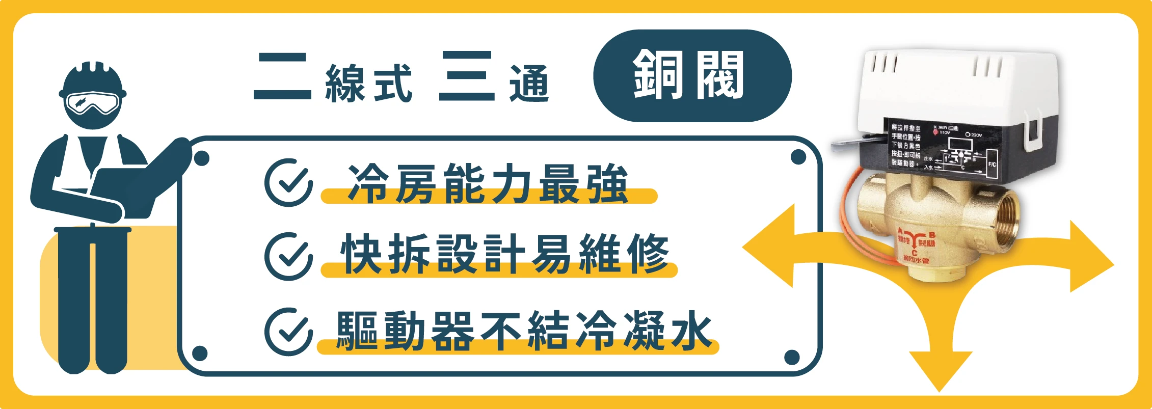 二線式三通銅閥