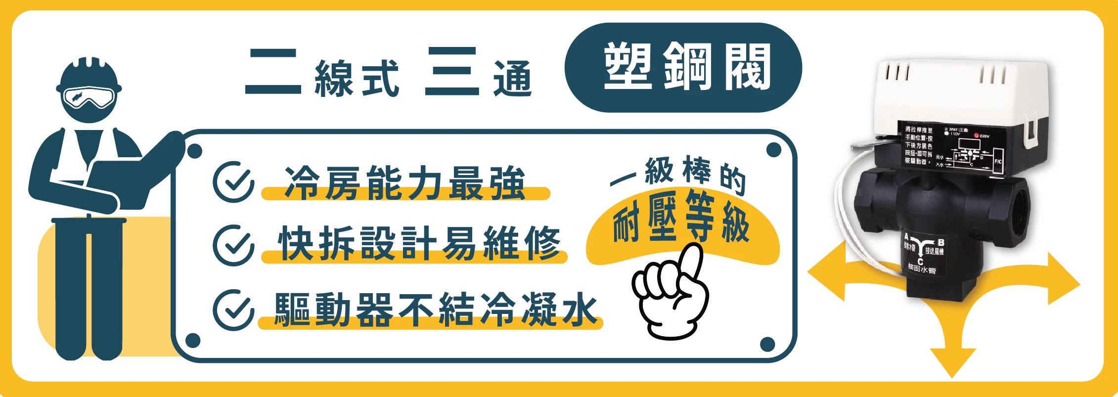 二線式三通塑鋼閥